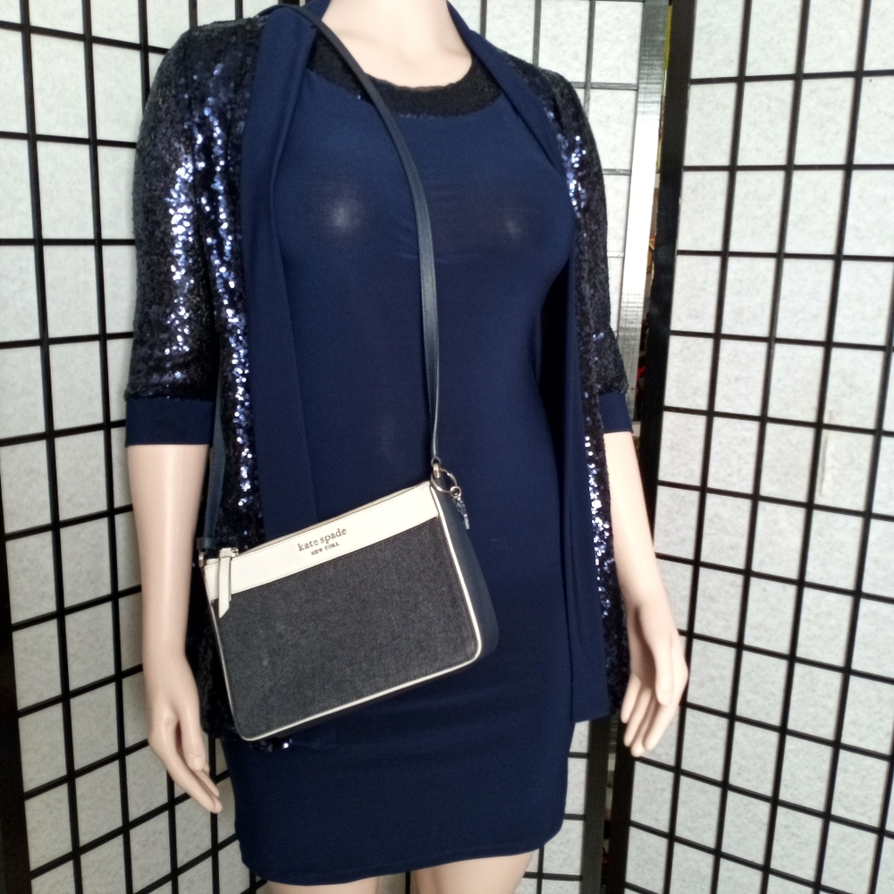 Kate Spade Blue and White Crossbody Bag